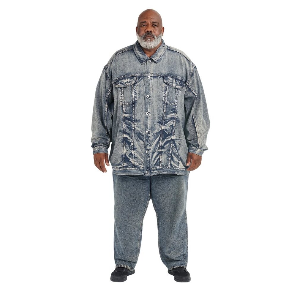 Vintage 90's Evolution in Design Acid Wash Denim Jacket Big & Tall 6XL NWT